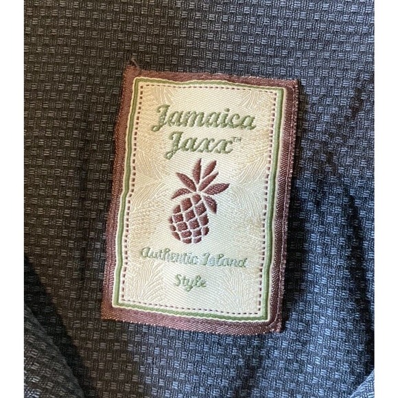 Jamaica Jaxx Button Up Silk Shirt Size Large Men’s Black Short Sleeve - Picture 3 of 7